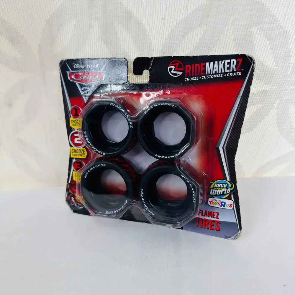 2011 Disney Pixar Cars 2 Ridemakerz RC‎ Lightning Flamez Car Tires - Set of 4